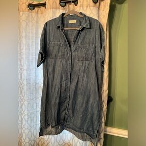 Madewell Blue drop Hem Dress with Pockets